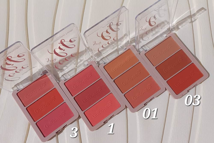 قیمت و خرید آنلاین پالت رژگونه سه تایی گل فلاور