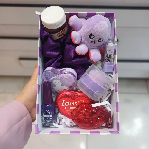 خرید آنلاین پک هدیه ولنتاین بنفش