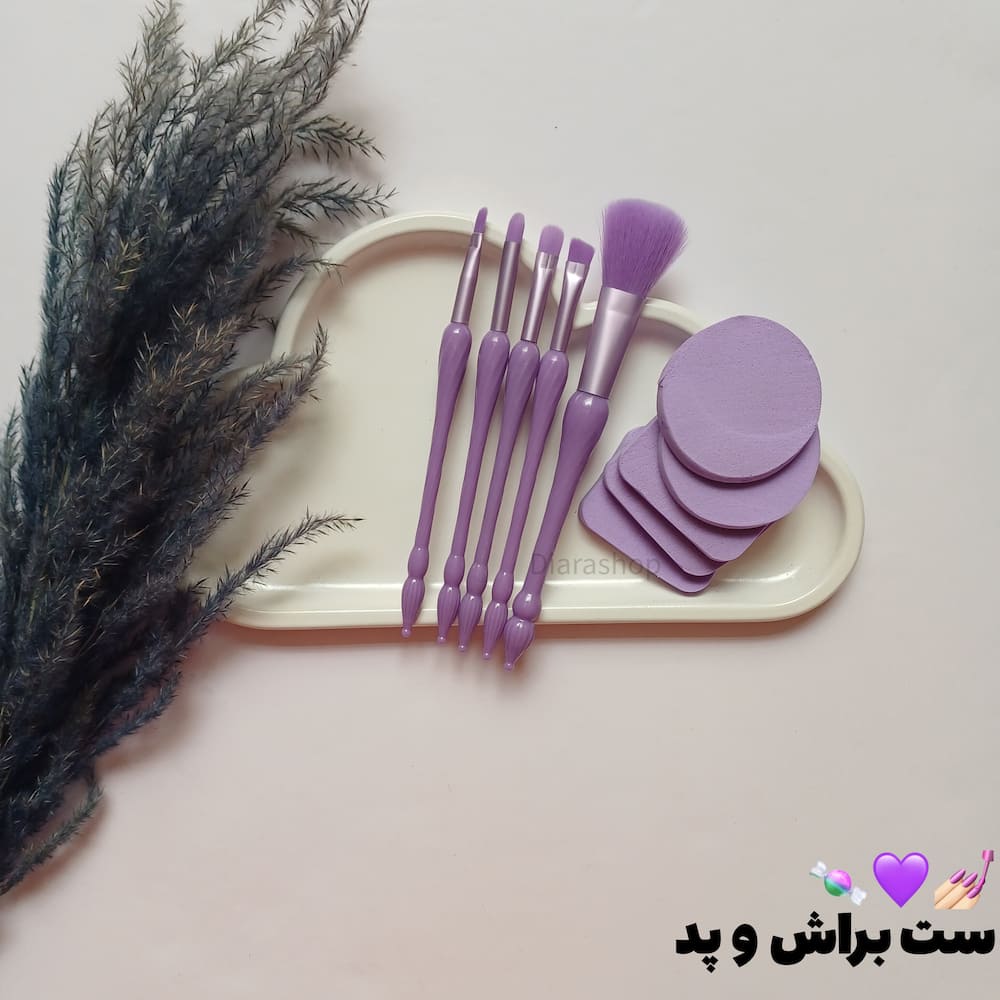 قیمت و خرید آنلاین ست براش و پد آرایشی 10 تایی پرتراکم برای آرایش حرفه‌ای