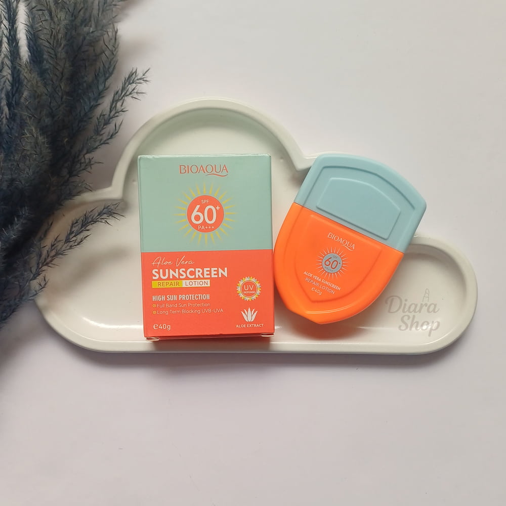 ضد آفتاب بی رنگ بیوآکوا عصاره آلوئه ورا SPF60 حجم 40گرم BIOAQUA Aloe Vera Sunscreen